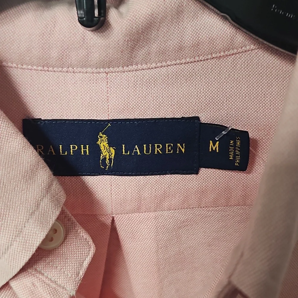 Vineyard Vines Men's Medium Red Check Plaid & Ralph Lauren Peach Button Down - Picture 11 of 16